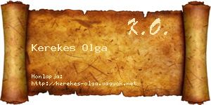 Kerekes Olga névjegykártya